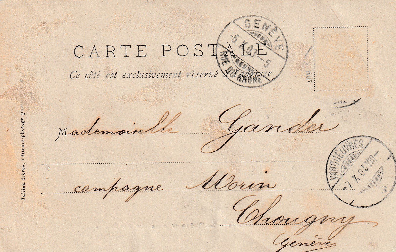 Cartoline postali: AK Genève gel. 6.10.1903 – Usato da Fribourg venduto da schnalla92 1