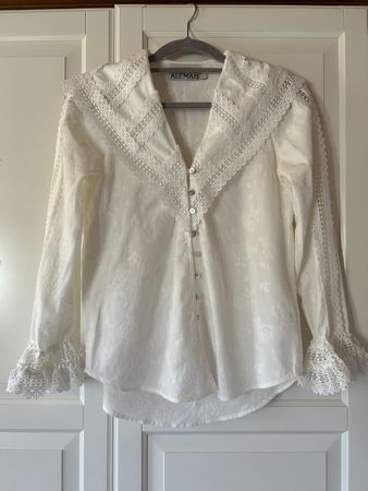Alemais Silk Linen Embroidery Blouse