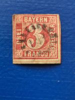 Briefmarke Altdeutschland Bayern-3 Kreuzer gestempelt