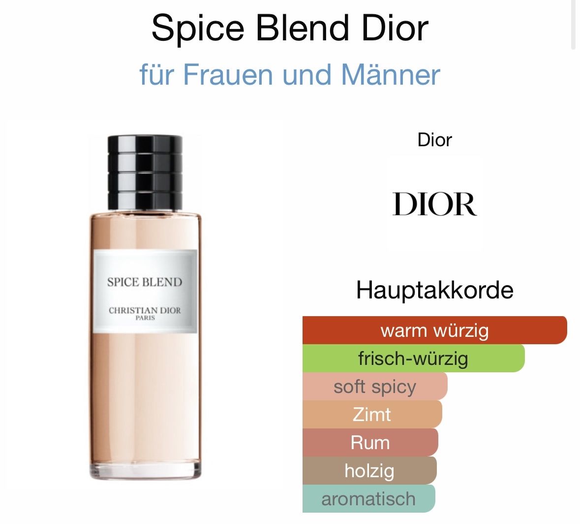 Dior Profumi & Eau de Toilette: Dior Spice Blend 2ML - Probe – Nuovo (secondo la descrizione) da Düdingen venduto da parfum_tester 1