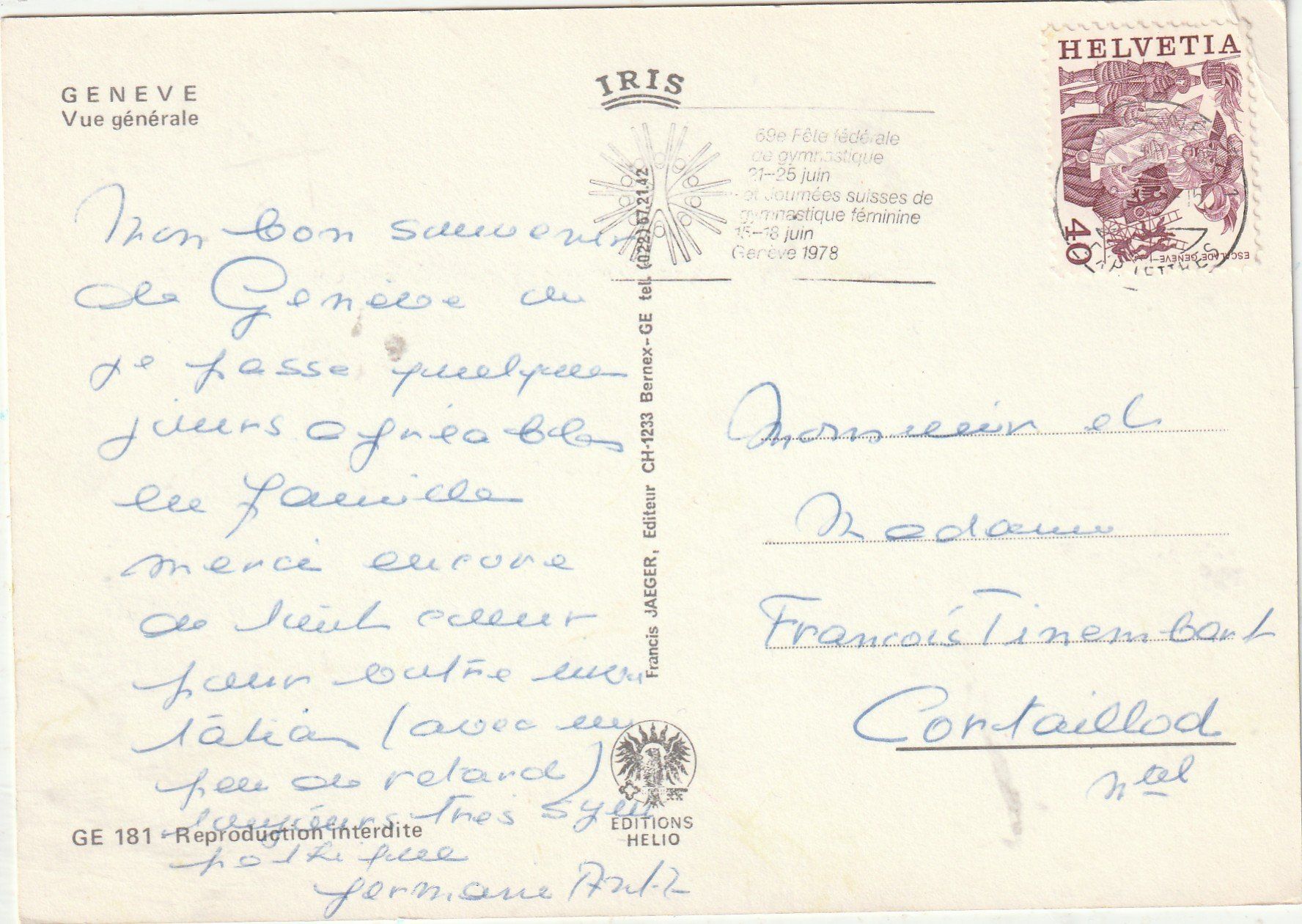 Cartes postales: Genf – D'occasion à Lumbrein par made02 1