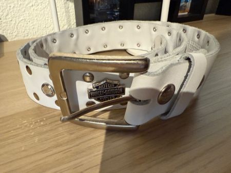 Harley-Davidson Gürtel, weisses Leder, neuwertig, top! (52)
