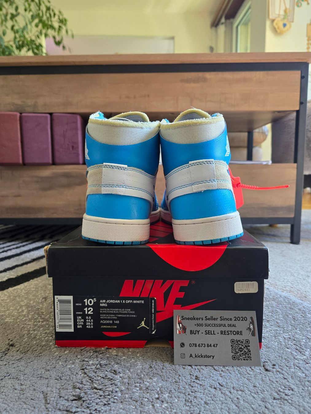 Scarpe da uomo: Jordan 1 High off white UNC – Usato da Bôle venduto da A_Kickstory 8