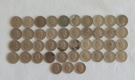 43 alte 5 Rappen Stücke