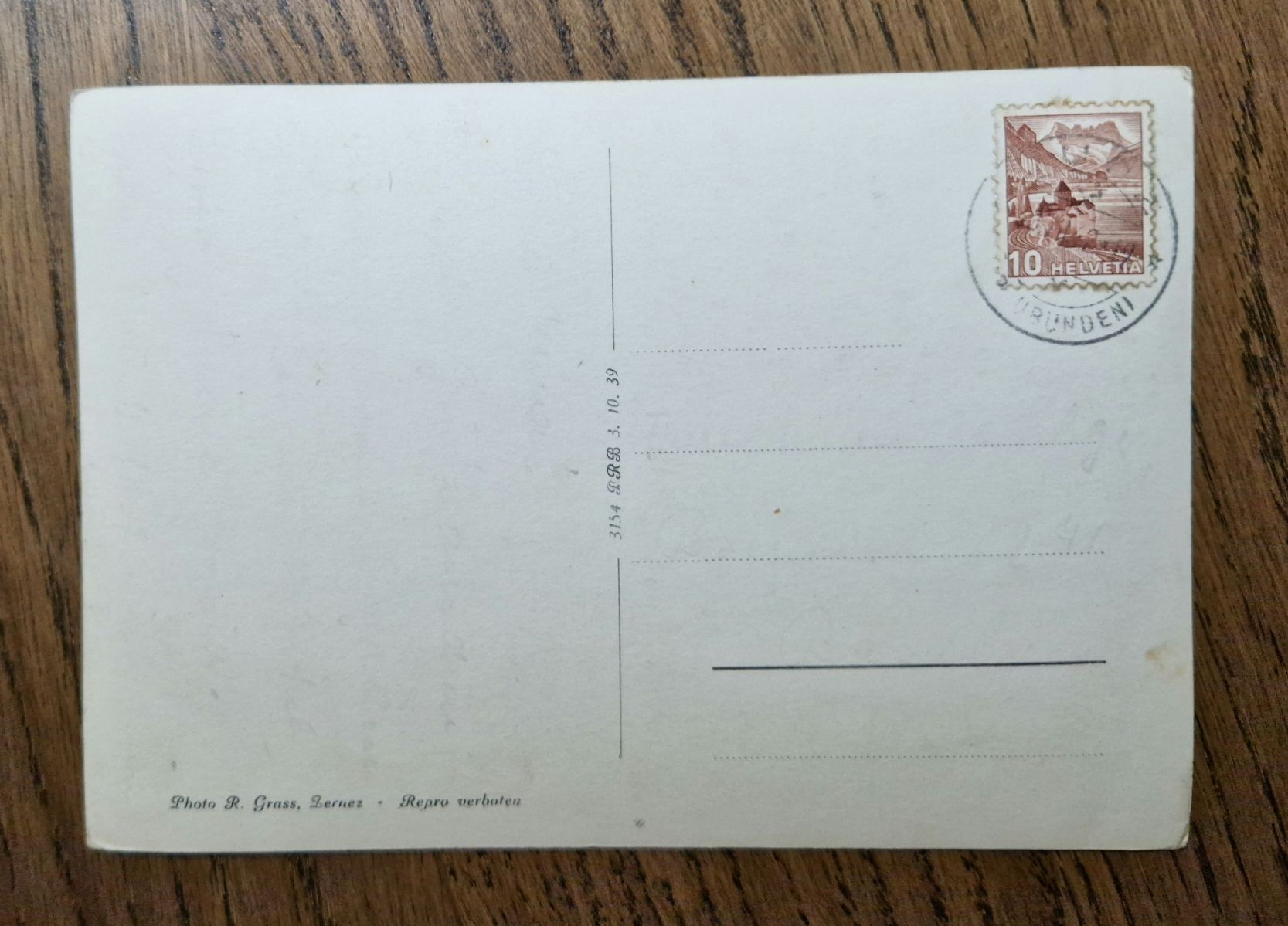 Cartoline postali: Zernez 1949 – Usato da Ebikon venduto da Donar50 1
