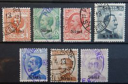 Ägäische Inseln Kat. 3-9 XII gest. 1912 Kat. 52 Euro