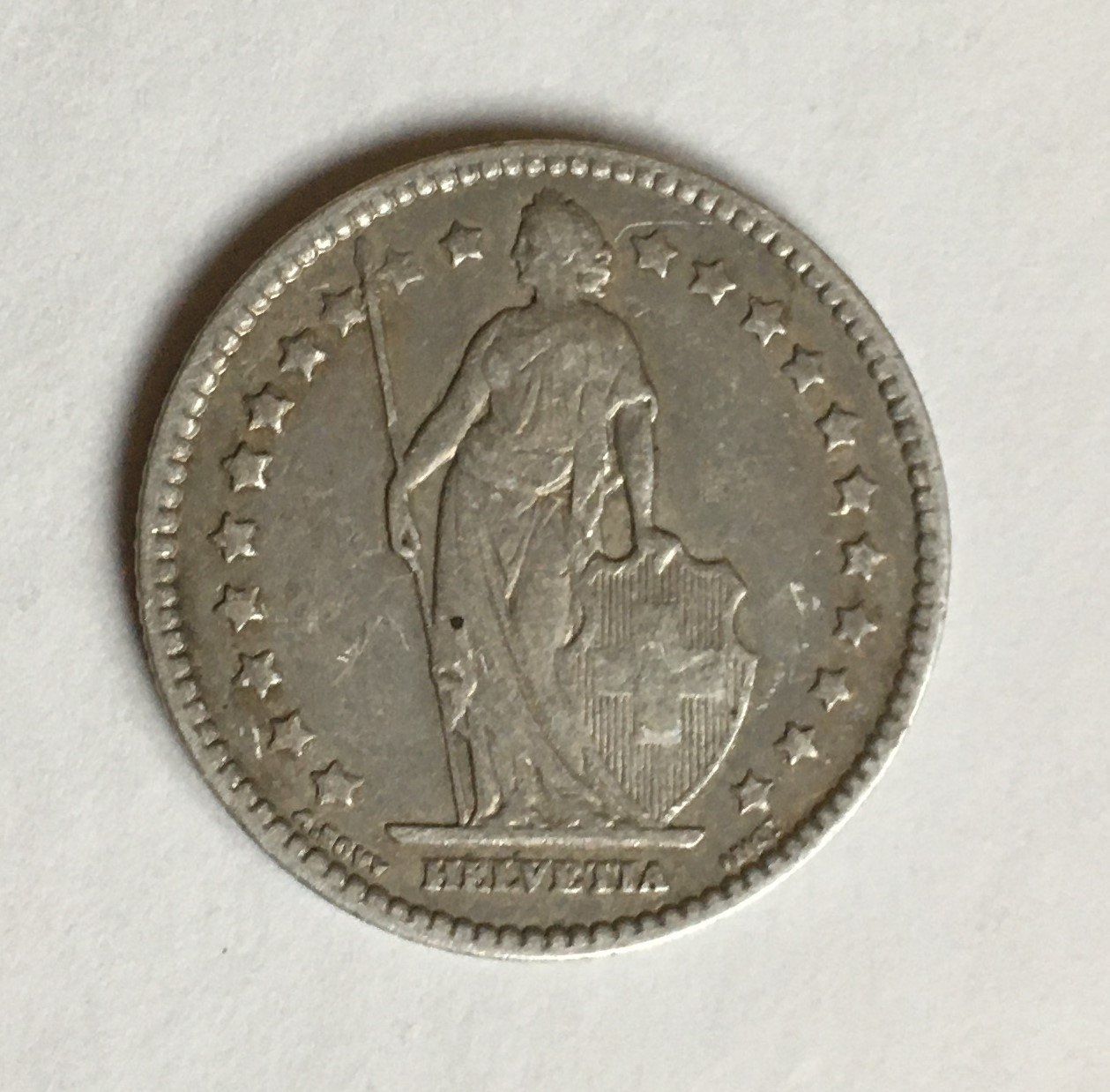 Tutti le monete: 1877 1 Franken ss Silber – Usato da Kirchberg SG venduto da Helveticus00 1