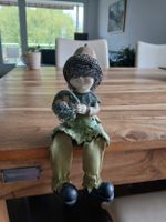 Sitting Gnome Figurine with Berry Basket, Woodland Decor