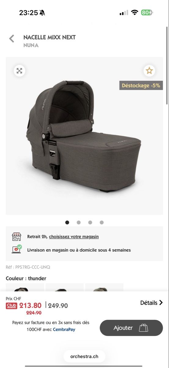 Nuna Carrozzine: Set NUNA - Nacelle + base + siège auto  – Usato da Pully venduto da Vckbrd