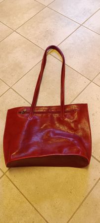 Elegante rote Echt-Ledertasche von Siona,  Made in Italy!Top