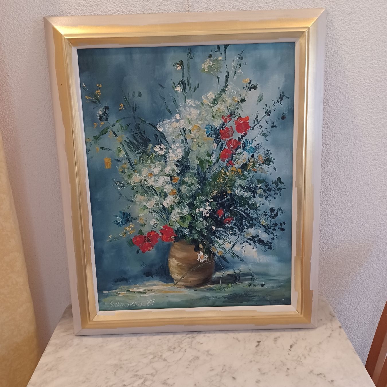 Foto & Immagini: Wandbild , Ölbild mit Rahmen , Blumenmotiv – Usato da Waldkirch venduto da Fantasia-101 1