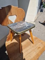 Beistelltisch Marmoroptik Holzbeine retro Vintage 50er 60er 