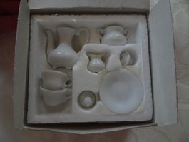 NEUES mini Kaffeeset Spielzeug uni weiss - 240415