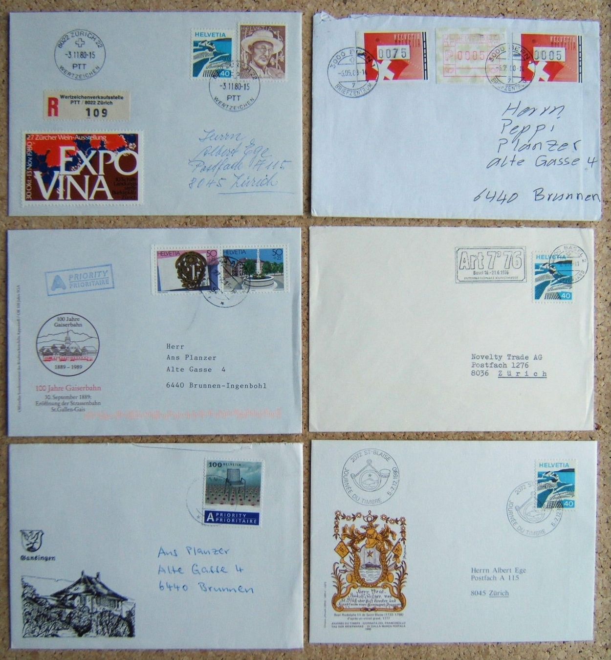 Alle Briefmarken: SCHWEIZ LOT BRIEFE (A) – Gebraucht aus Brunnen von Nonne04 3