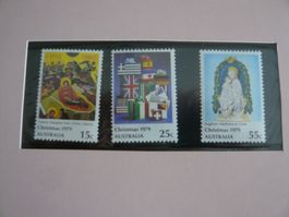 Set australische Briefmarken 1979, Weihnachten - ungestemp.
