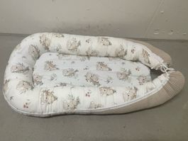 Baby nest bed koala pattern white beige good condition