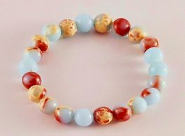 Serpentin-Armband Blau mit Braun Heilsteine/Natursteine