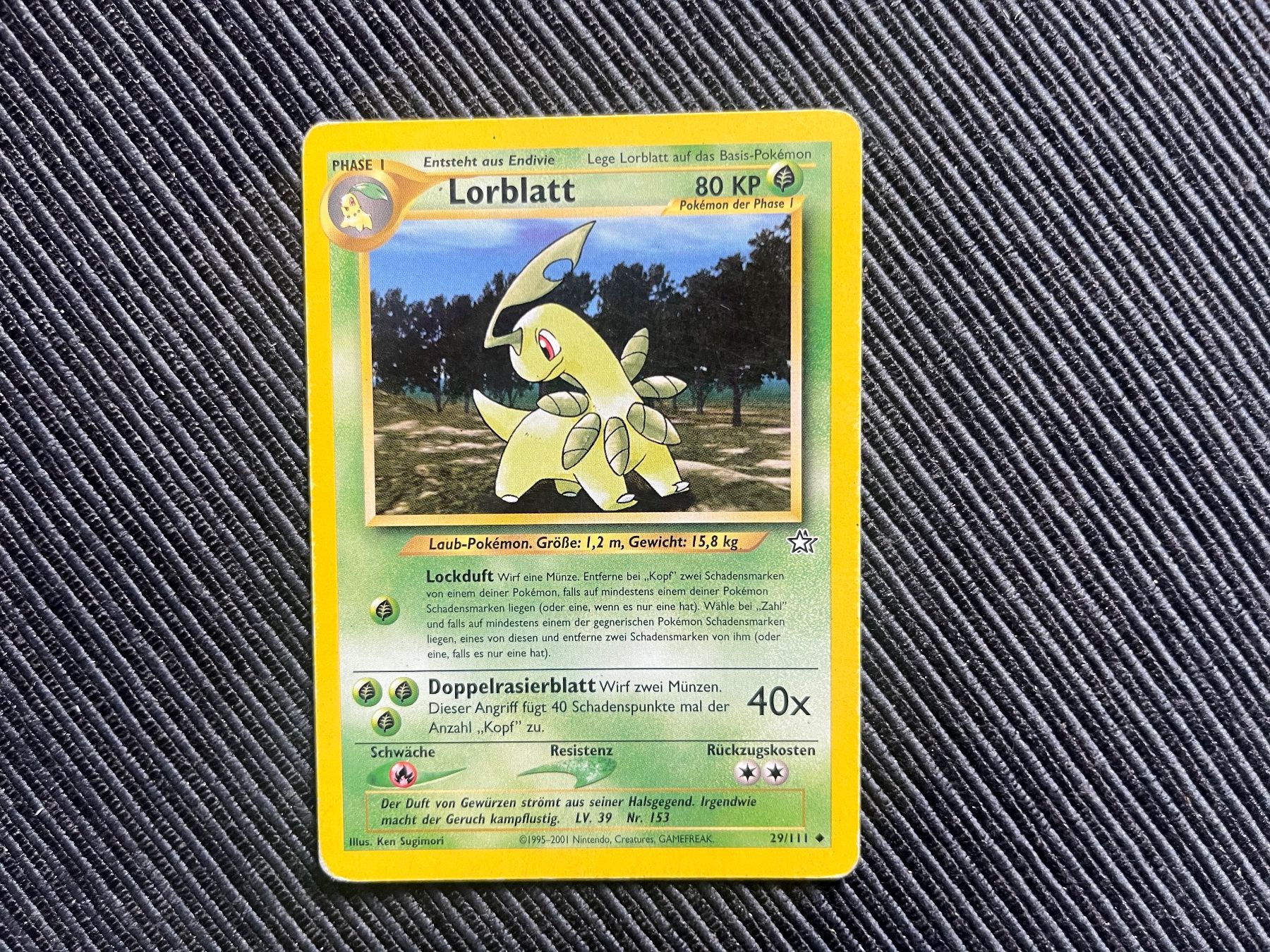 Pokémon Carte collezionabili: Pokemon Lorblatt non Holo Neo Genesis – Usato da Wabern venduto da Collectfun