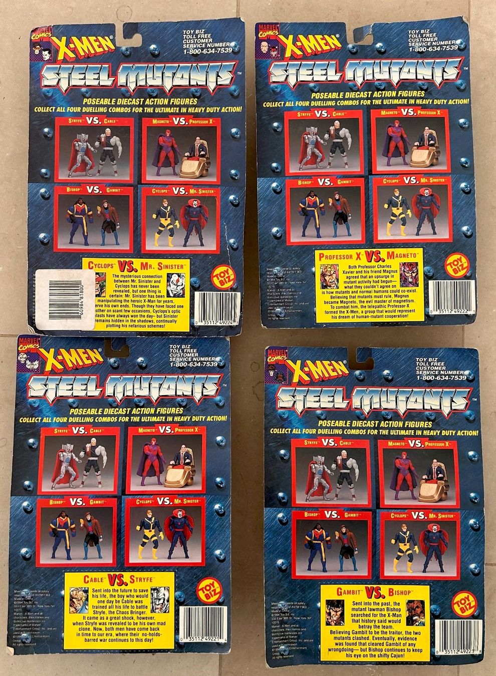 Marvel Statuette: X-MEN Steel Mutants - Marvel Comics- 1994 - set complet – Nuovo e nell'imballaggio originale da bursins venduto da silversurfer1972 1