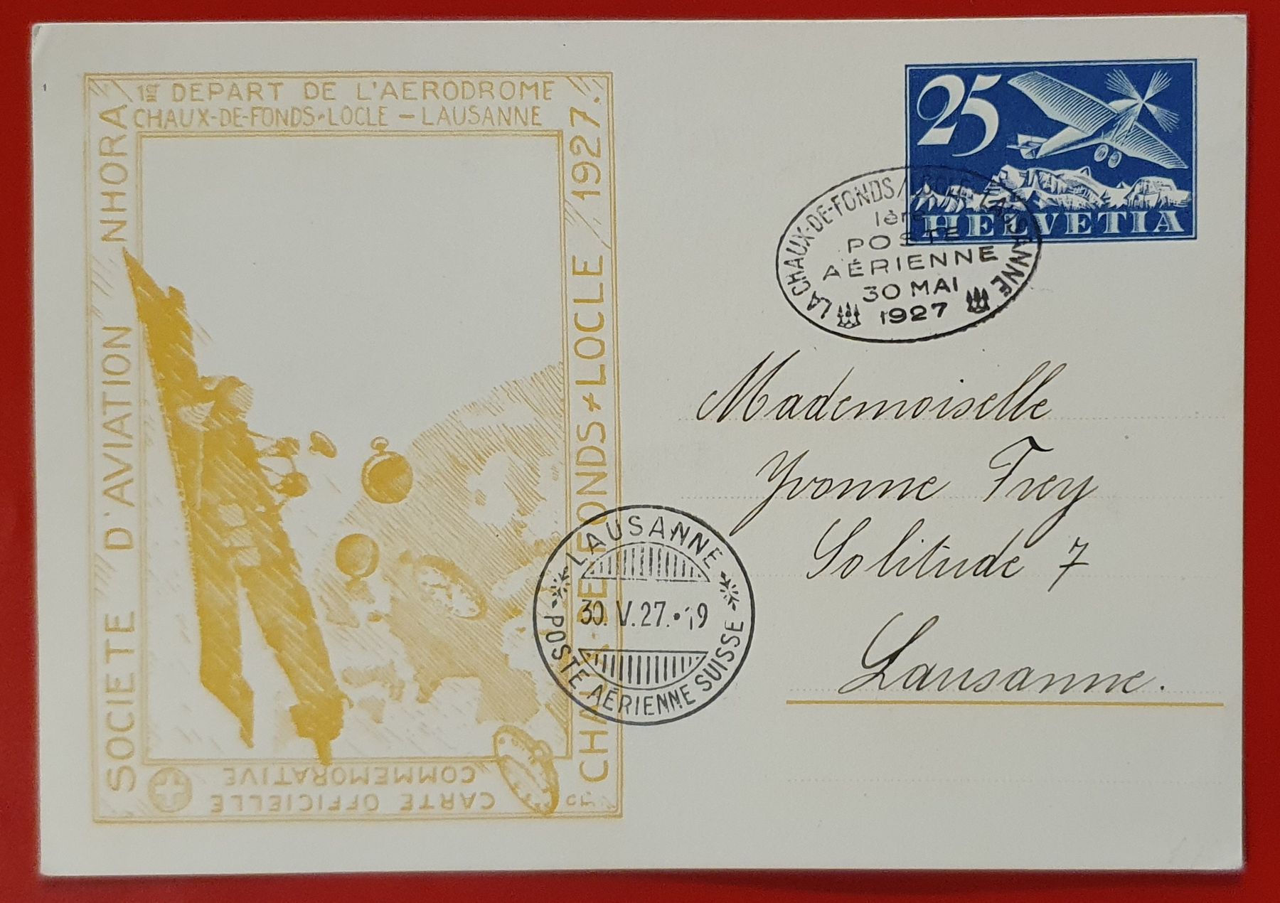 Tutti i francobolli: 2 Flugpostkarte 1927 – Usato da Kreuzlingen venduto da Rschweiz1 3