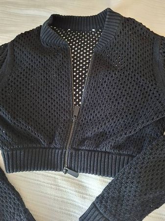 Strickjacke  Häkel-Optik mit Reissverschluss - Grösse 36
