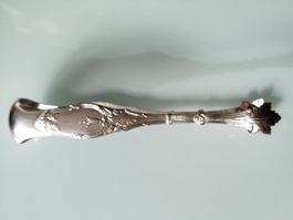 Zuckerzange Silber/versilbert? Jugendstil 1900, 13cm 24g