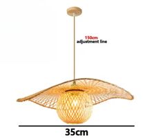 Suspension  plafonnier rotin osier Lustre tricoté à la main