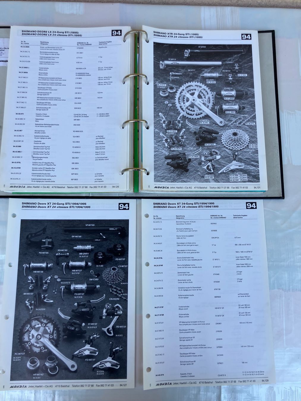 Mondia Pezzi di ricambio: Ersatzteilordner 1995 Mondiahändler / Shimano – Usato da Trimbach venduto da cendira 5