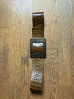 Gürtel Kroko-Optik braun mit auffälliger Schnalle