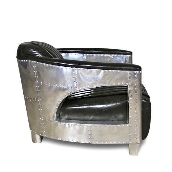 Poltrone: Fauteuil Aviateur "Chuck" Cuir Noir – Nuovo e nell'imballaggio originale da Cressier FR venduto da Cazadeco 3
