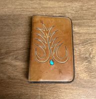 Vintage Leder Agenda/Kalender mit Türkis