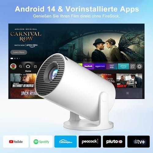 Videoprojektoren: Mini Beamer Unterstützt 4K Android 14 Apps Smart Projektor – Neu und originalverpackt aus Hundwil von Pakethase 3