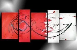 X421 Acrylgemälde 5 tlg. Handbemalt