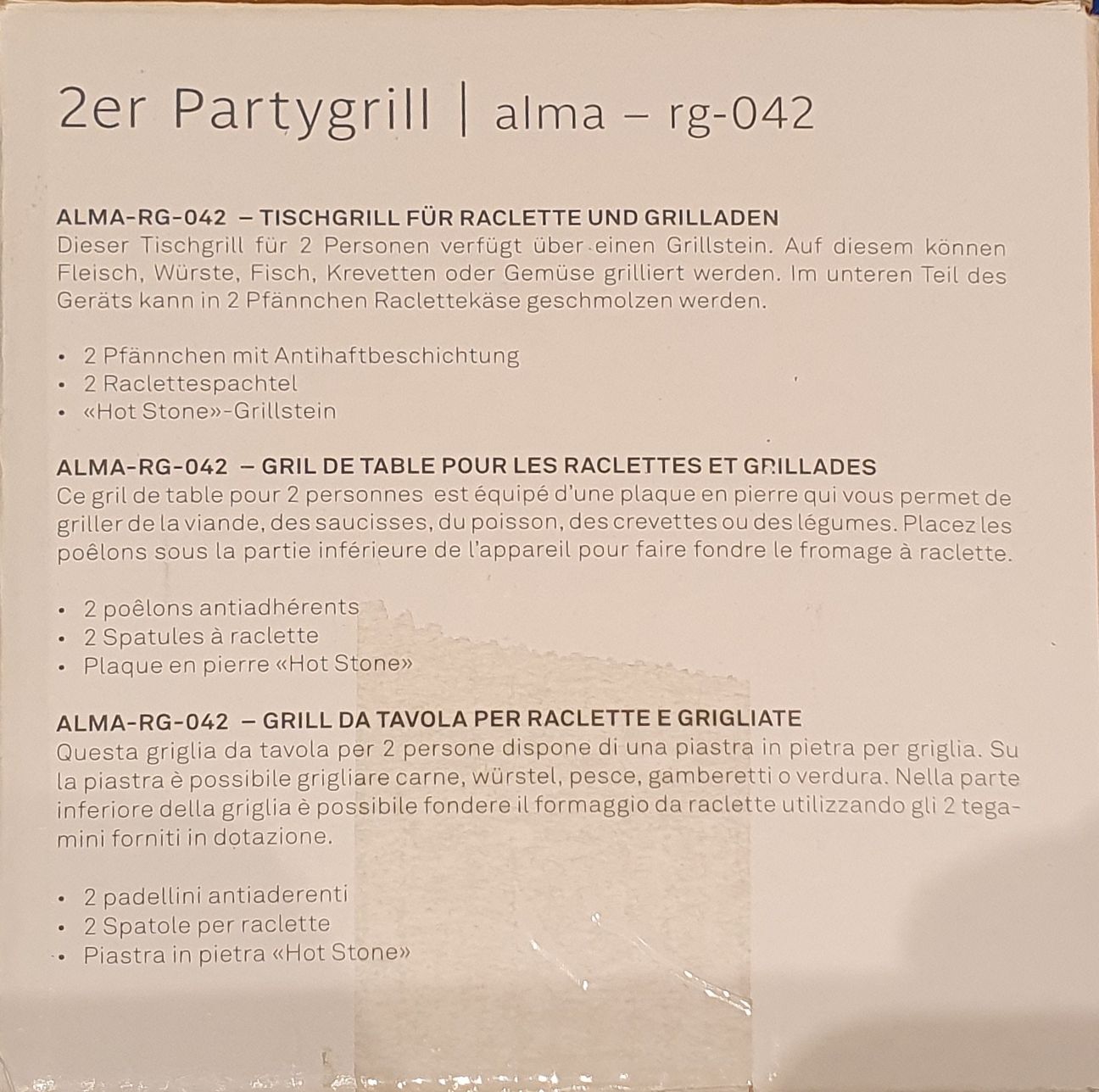 Griglie: Gril de table pour raclettes et grillades - Tischgrill – Usato da Lamboing venduto da onyx8002 4
