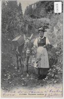 Paysanne vaudoise avec mule Maultier