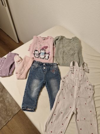 Set Mädchen Gr.74/86: Pullover, Hosen, Latzhoen, Strumpfhos