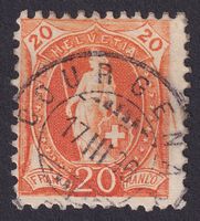 66D, Stehende Helvetia mit Vollstempel COURGENAY JU