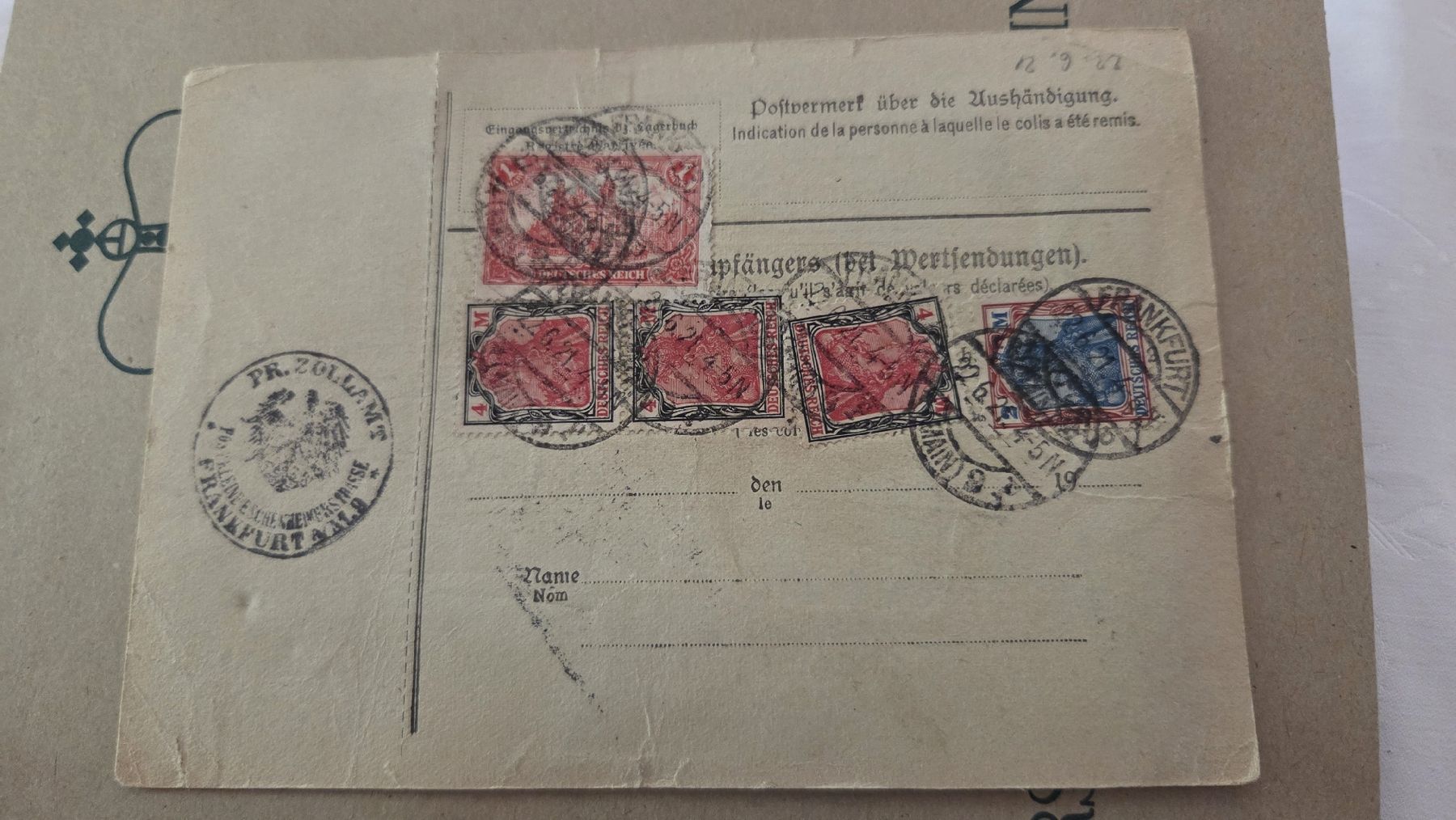 Alle Briefmarken: 1921Paketkarte Deutsches Reich – Gebraucht aus Arni AG von Moth68 1