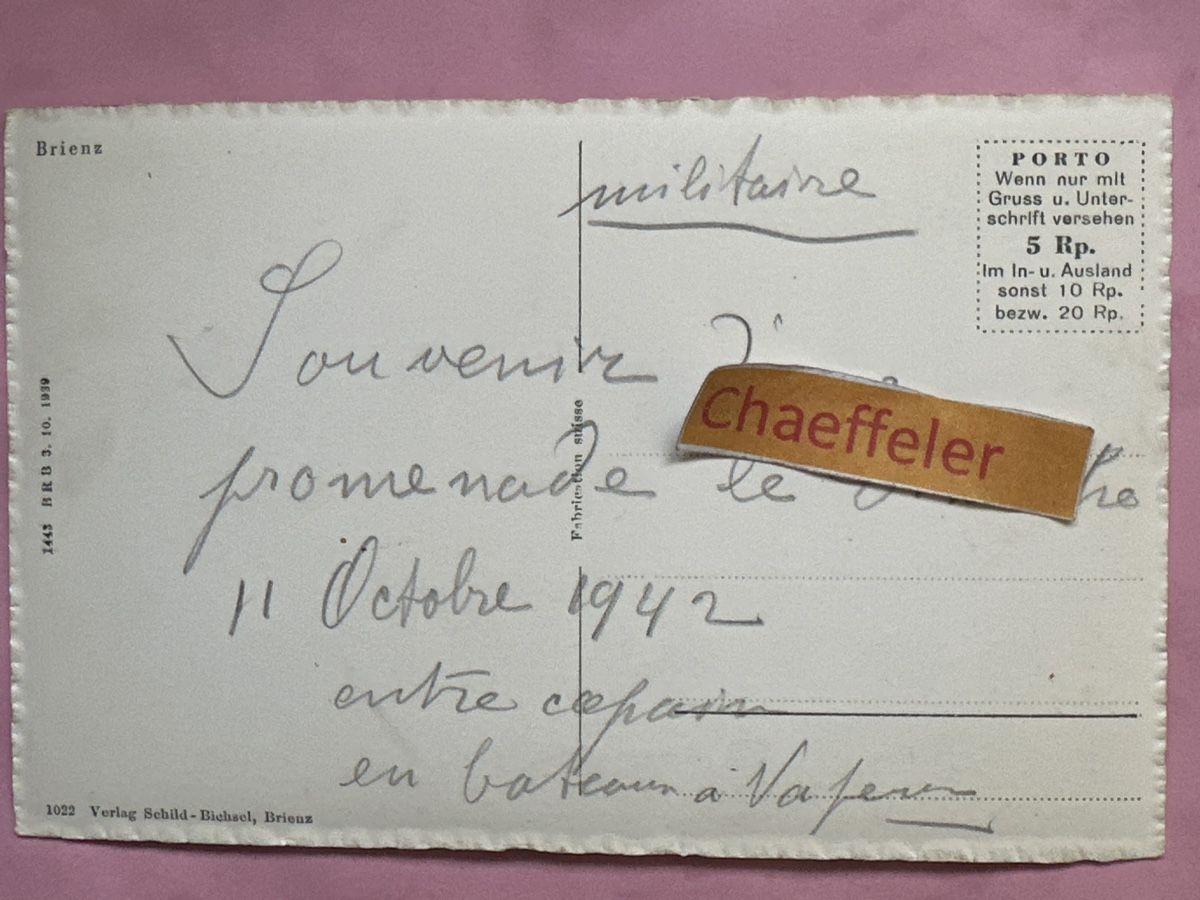 Ansichtskarten: 1942 Feldpost Brienz – Gebraucht aus Zürich von Chaeffeler 1