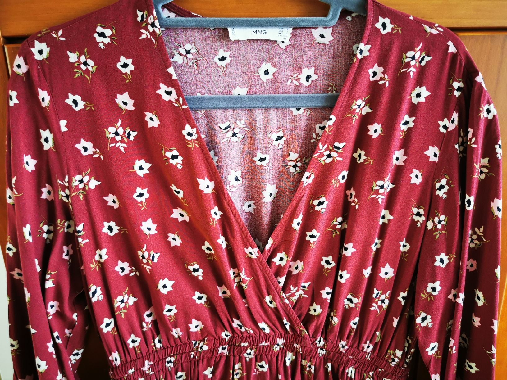Mango Vestiti: Dunkelrotes Mango Kleid mit Blumenmuster, Grösse M – Usato da Wädenswil venduto da coconut1289 3