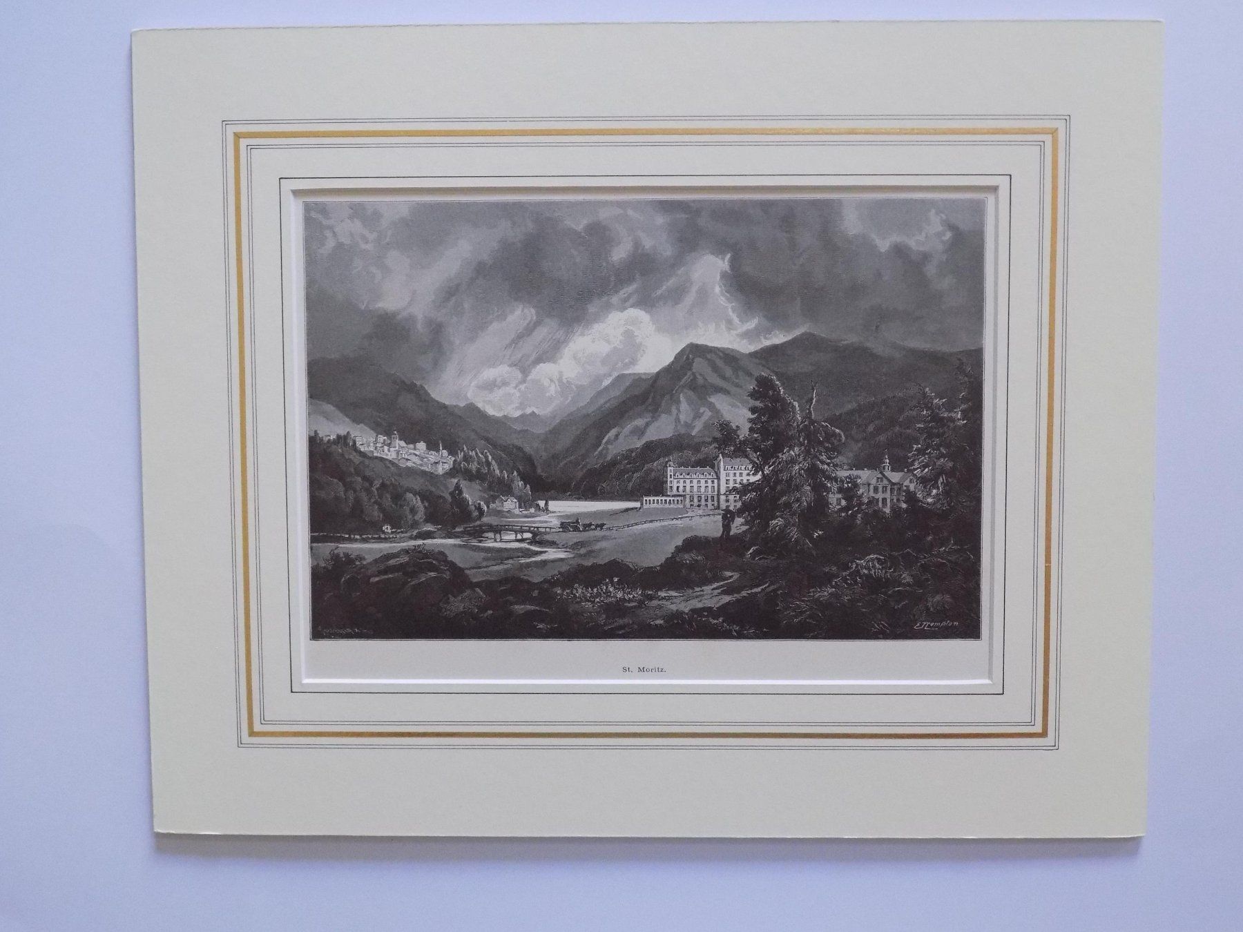 Stiche: St. Moritz im Engadin top Passepartout – Gebraucht aus Risch von Antikfee