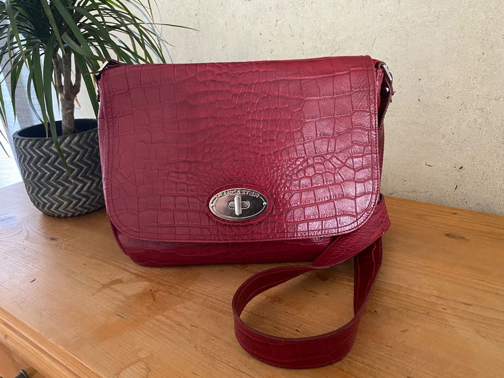 Sac lancaster best sale rouge croco