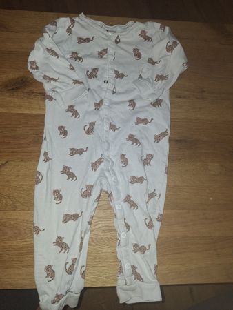 Baby Schlafanzug H&M weiss mit Tiermuster