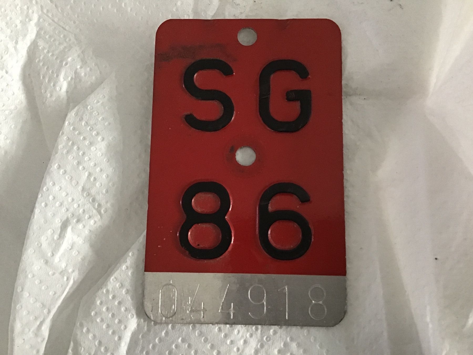 Insegne: Töffli Nummernschild SG – Usato da Scherzingen venduto da Starseller62