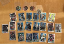 Star Wars Topps Force Attax Sammlung 20 Stück + 4 Coins