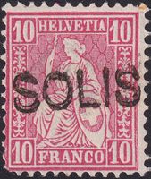 Nr.38 mit zentrischem Stabstempel "SOLIS" (GR)