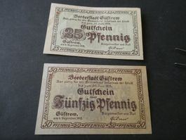 Dt. Reich, Güstrow, 2 Notgeldscheine