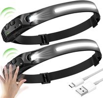 2PCS Stirnlampe LED Wiederaufladbar USB Superheller Kopflamp