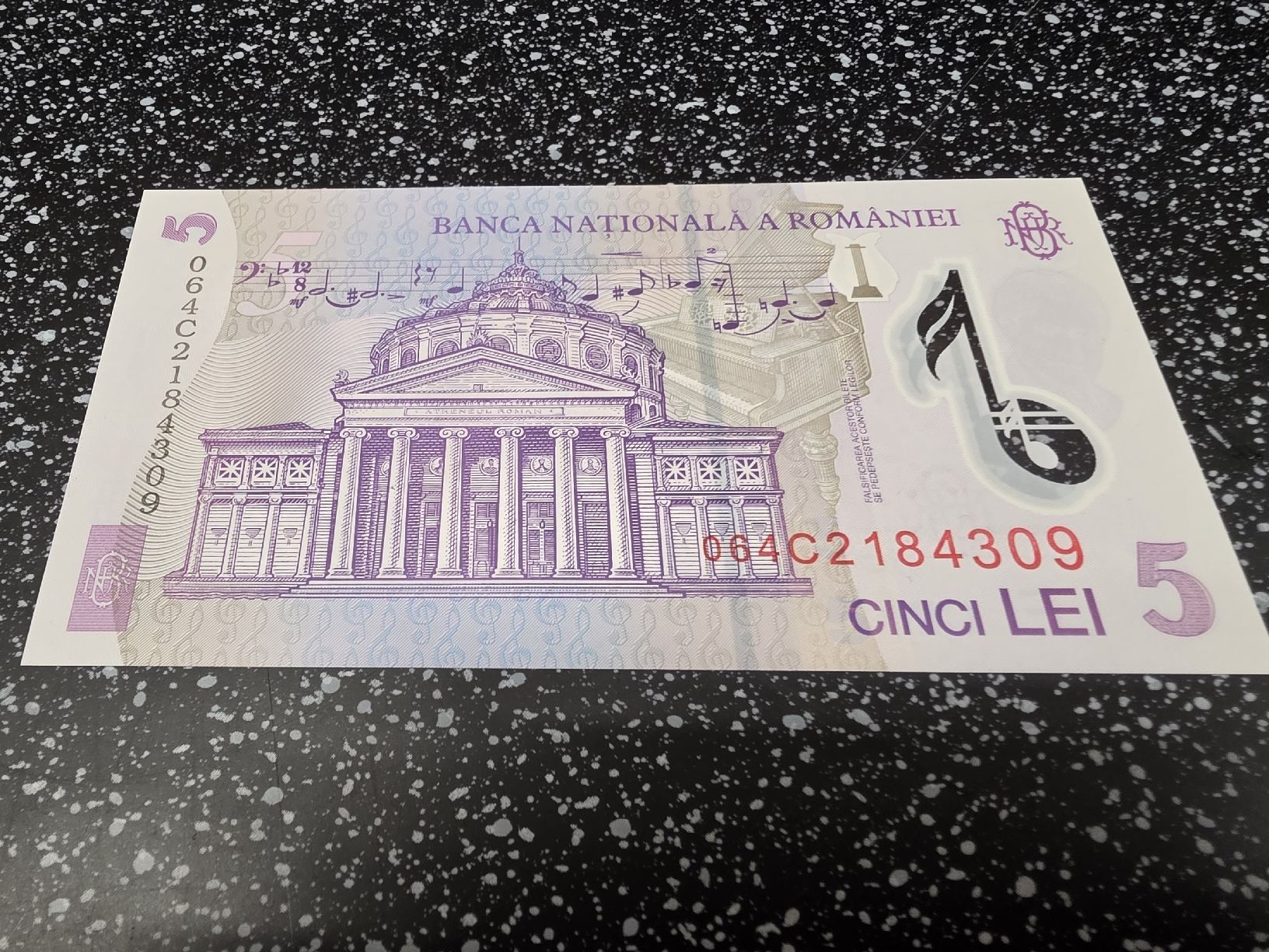 Banconote: 5 Lei Rumänien 2005 Banknote  – Nuovo e nell'imballaggio originale da Herisau venduto da Antiques.AR 1