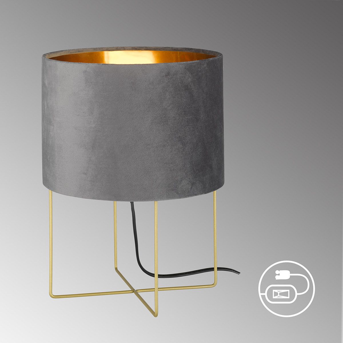 Lampen: Tischleuchte, Grau, Gold, 24 cm Ø – Neu (gemäss Beschreibung) aus Kreuzlingen von Smart-Light
